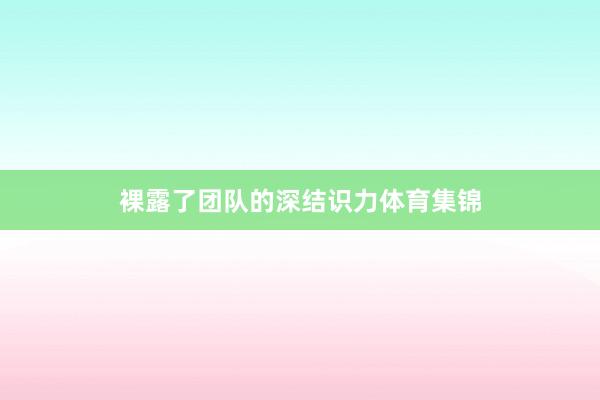 裸露了团队的深结识力体育集锦