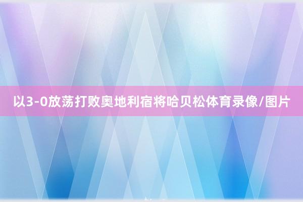 以3-0放荡打败奥地利宿将哈贝松体育录像/图片