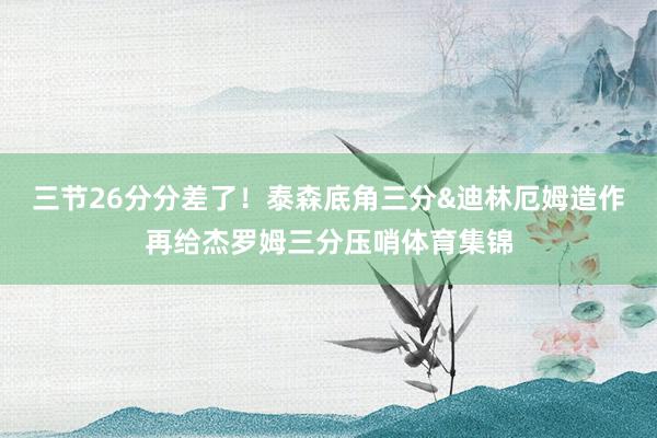 三节26分分差了！泰森底角三分&迪林厄姆造作再给杰罗姆三分压哨体育集锦