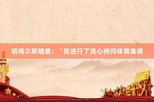 胡梅尔斯暗意：“我进行了良心拷问体育集锦