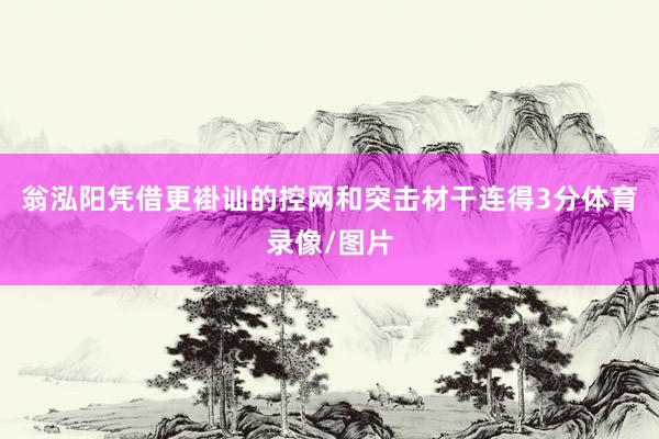 翁泓阳凭借更褂讪的控网和突击材干连得3分体育录像/图片