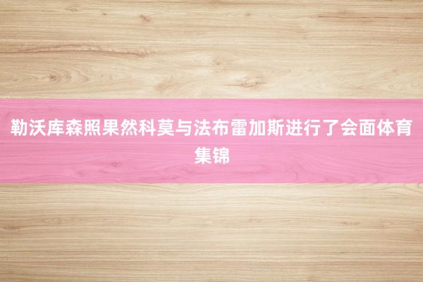 勒沃库森照果然科莫与法布雷加斯进行了会面体育集锦