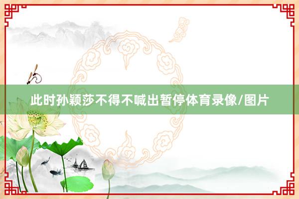 此时孙颖莎不得不喊出暂停体育录像/图片