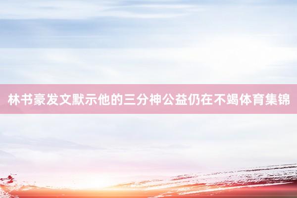 林书豪发文默示他的三分神公益仍在不竭体育集锦