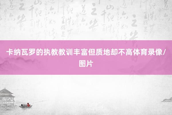 卡纳瓦罗的执教教训丰富但质地却不高体育录像/图片