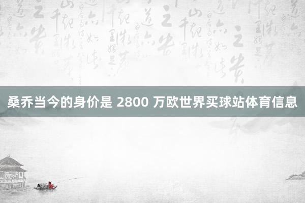 桑乔当今的身价是 2800 万欧世界买球站体育信息