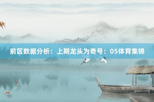 前区数据分析：　　上期龙头为奇号：05体育集锦