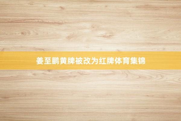 姜至鹏黄牌被改为红牌体育集锦