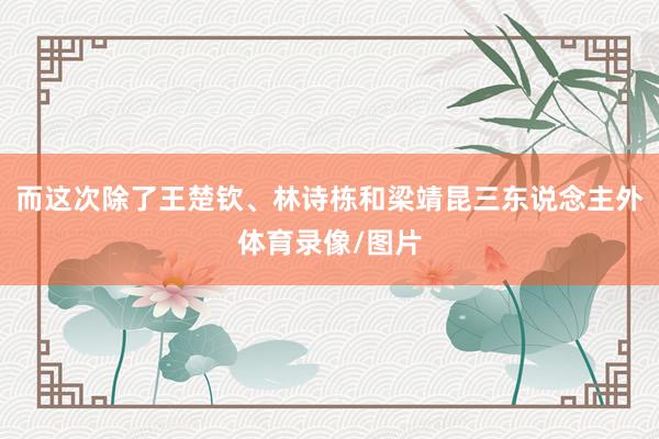 而这次除了王楚钦、林诗栋和梁靖昆三东说念主外体育录像/图片