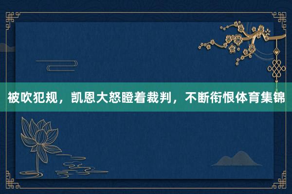 被吹犯规，凯恩大怒瞪着裁判，不断衔恨体育集锦