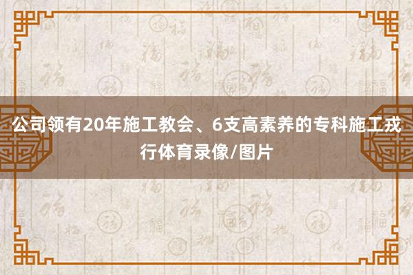 公司领有20年施工教会、6支高素养的专科施工戎行体育录像/图片